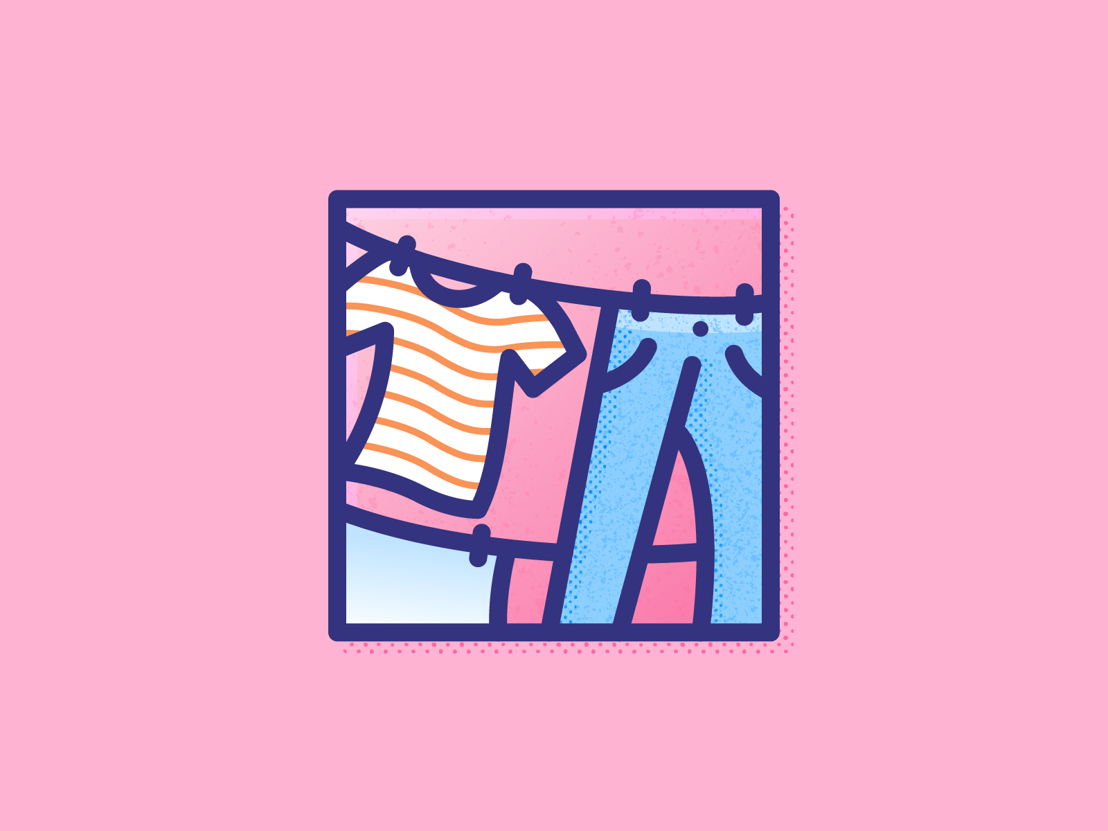 008 Laundry clothes dailychallenge illustration illustrator jeans laundry miguelcm tshirt graphics