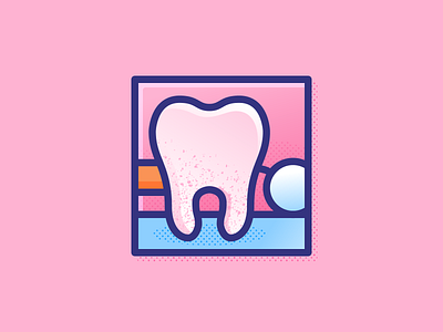 018 Tooth dailychallenge dentist dentists flat illustration illustrator miguelcm outline tooth
