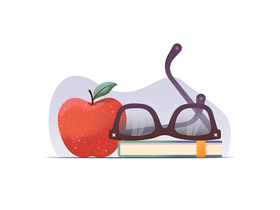 039 Apple apple dailychallenge food fruit glasses illustration illustrator miguelcm moleskine scene still life