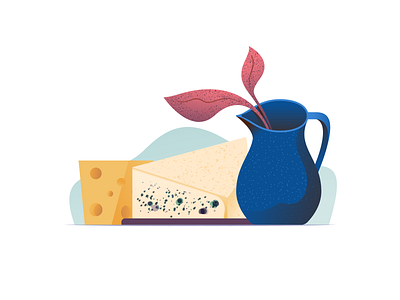 047 Cheese ceramic cheese dailychallenge food illustration illustrator miguelcm plant vessel wonky