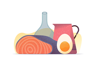 059 Salmon dailychallenge egg food illustration illustrator jar miguelcm salmon still life vessel