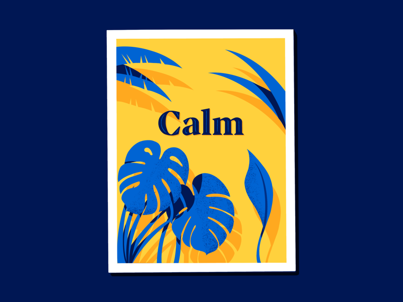 Calm procreate tropic deco scene nature poster lettering calm plants miguelcm