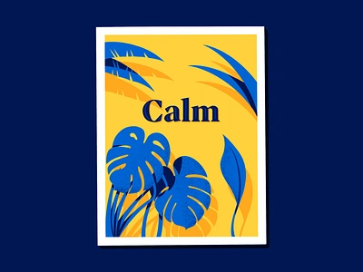 Calm calm deco lettering miguelcm nature plants poster procreate scene tropic