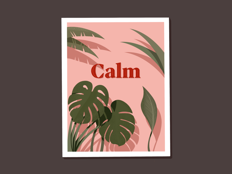 Calm II deco calm monstera scene plants procreate illustrator illustration miguelcm