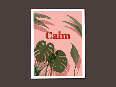 Calm II calm deco illustration illustrator miguelcm monstera plants procreate scene