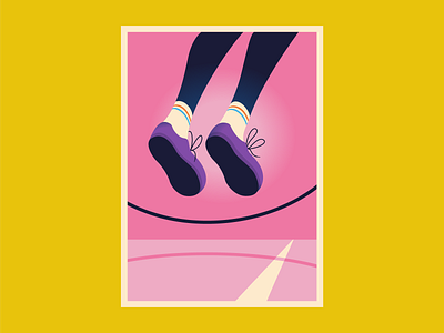 Jump Rope children illustration illustrator jump rope miguelcm postcard sport summer games
