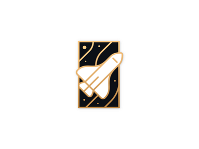 Space shuttle badge astronaut badge cosmos gold illustration illustrator linework miguelcm premium shuttle space stars