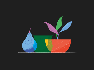 Pieces glass illustration illustrator miguelcm pear scene stilllife vassel