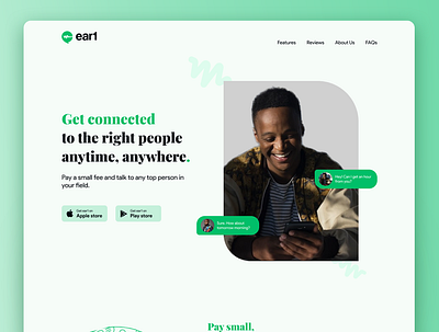 Ear1 hompage africa app branding design minimalist typography ui ui design uiux website