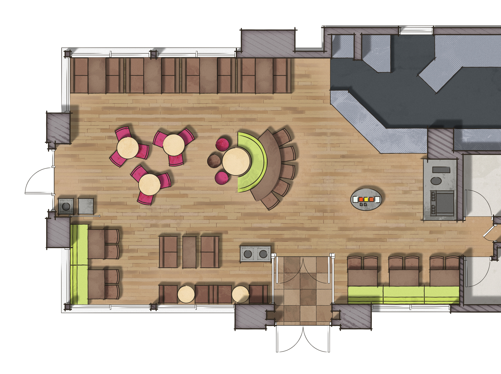 Floor Plan D Rendering Restaurant By Alberto Talens Fernandez On Dribbble