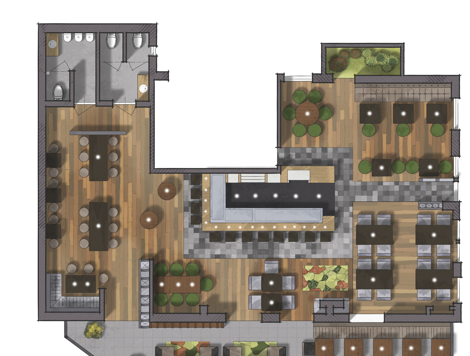 Restaurant Design Floor Plan - Cafe and Restaurant Idea