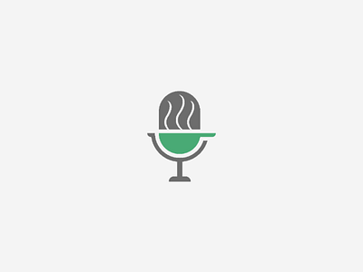 PodCook 🎙️ brand brand design brand designer brand identity cook cooking creative graphic design green grey logo logo design logo designer logo ideas logo inspiration microphone modern logo pan podcast unique logo