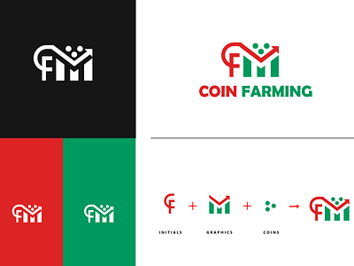 Coinfarming Logo bitcoin blockchain brand design brand identity branding coin design flat flat logo graphic design icon logo logo concept logo design minimal minimalist logo nice logo red and green