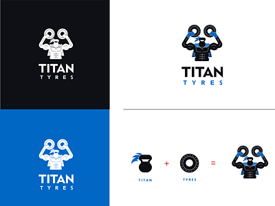 Titan Tyres Logo black blue brand design brand identity branding design flat flat logo graphic design icon icon logo illustration logo logo concept logo design mascot logo minimal minimalist logo titan tyres