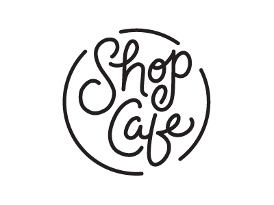 Shop Cafe branding hand drawn type lettering logo wip