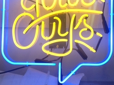 Fabricated handdrawn neon type