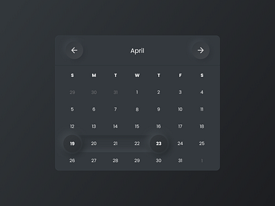 Calendar app calendar design neumorphism skeuomorphism ui