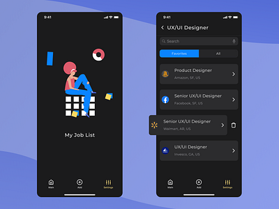 Job Listing app design job listing ui