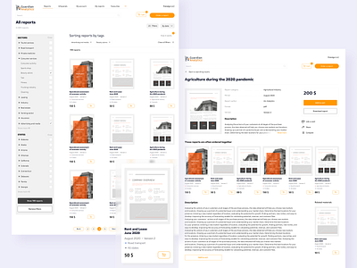 Analytics reports site cards ecommerce reports reports and data sidebar menu site ui ux