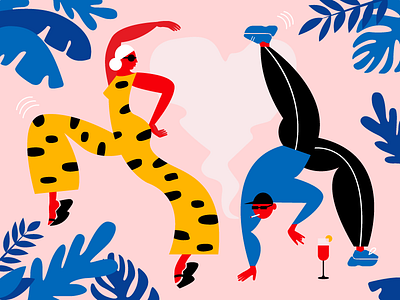 Dance with me color design flat illustration vector