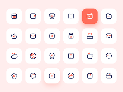 24 linear two-color ICONS