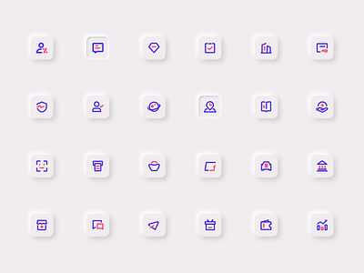 ICONS-Neumorphism app design flat icon illustration illustrator tabbar ui ux web