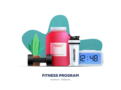 FITNESS PROGRAM app design flat icon illustration illustrator ui ux web