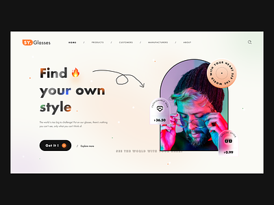 Web Design for SY.Glasses【demo】 app design icon illustration ui ux web