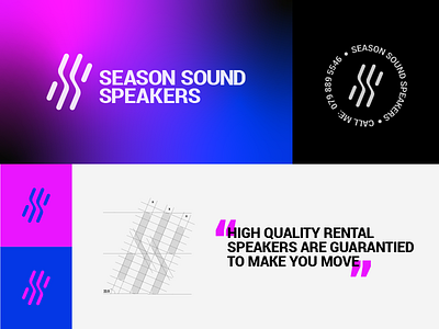 Seasoned Sound Speakers audio company audio company branding audio company logo audio logo blue blue purple graient gradient logo logodesign party party logo pink purple purple gradient rental speakers season sound speakers sound sound logo speakers