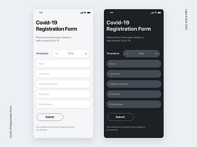 Covid-19 Mobile Registration Form