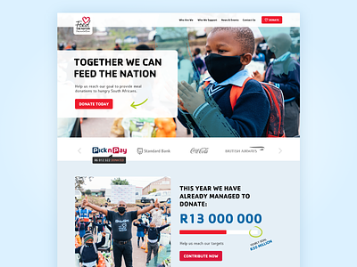 Charity Home Page UI / Feed The Nation charity ui charity website donate feed the nation friendly ui friendly web design logo slider pick n pay web design website ui