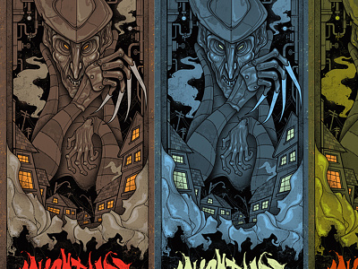Scrapped Color Schemes color tests freddy horror mondo nightmare poster scrapped screen print