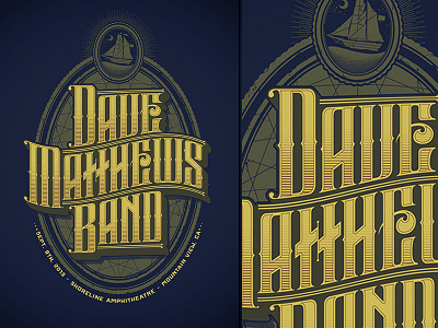 DMB Ship 1 ephemra lettering merch screen print ship shirt t shirt typography vintage