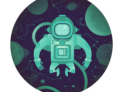 Spaceman astronaut character constellation cosmos planet space space suit spaceman symmetrical