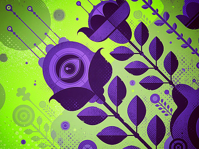Adobe Creative Cloud with DDL adobe adobe creative cloud alien delicious design league eye flower garden illustration psychedelic space