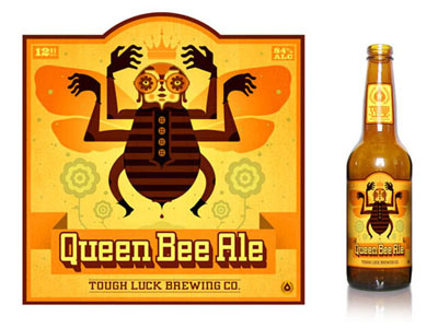 Queen Bee Ale amelia earhart beer label queen bee summer symmetrical