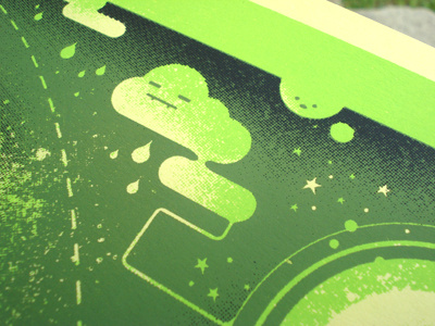 Frog Prince detail cloud detail face frog prince screen print