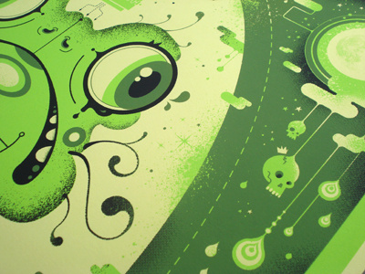 Frog Prince detail detail face frog prince screen print skull