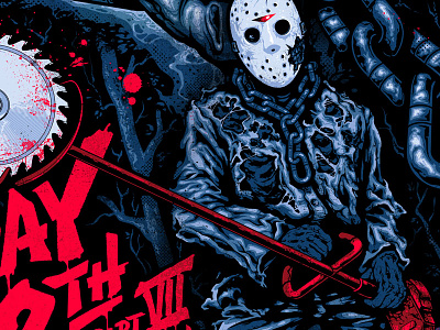 Friday the 13th Part 7 friday the 13th horror illustration jason voorhees poster screen print