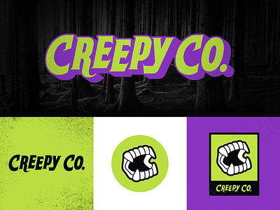 Creepy Co. brand identity branding creepy creepy co custom type horror lettering logo teeth type typography vampire