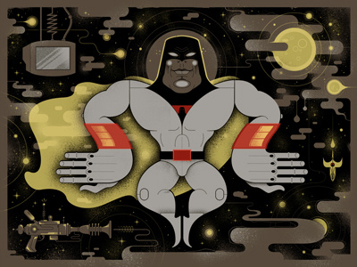 Space Ghost print cape comet cosmic screen print space ghost static tv