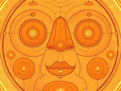 Smile character face geometric graphic illustration mask portrait smile symmetry