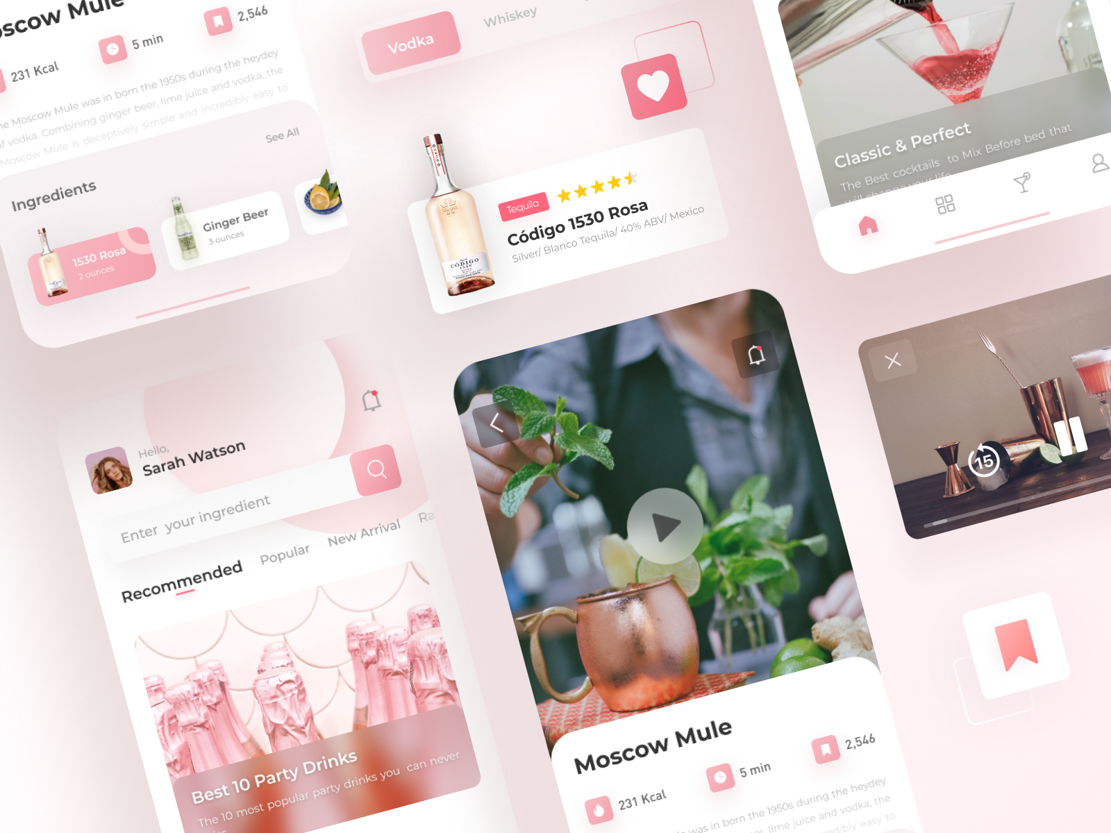 Cocktail Recipe App by Danni Li on Dribbble