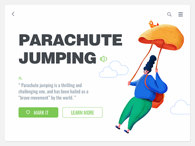 Parachute jumping illustration painting ui ui design