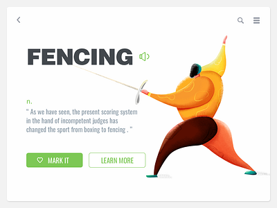 Fencing illustration painting ui ui design