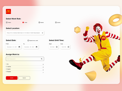 McDonald's Workers Shift System animation app design branding design landing page product design saas design ui ui design uiux ux design web design