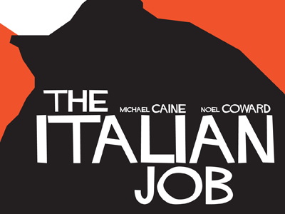 The italian job caine coward italian job poster