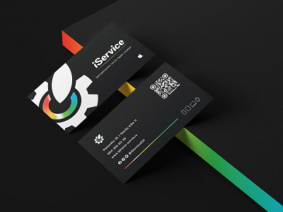 Business card design for iService - Apple service branding graphic design logo