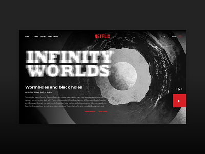 Infinity Worlds - Netflix Series Concept digital graphic graphic design illustration interface modern movie netflix redesign ui video