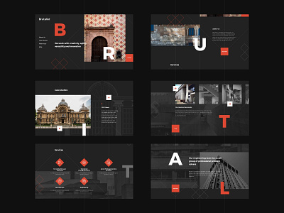 Brutalist - Homepage proposal 1 architecture branding brutalist dark mode elegant graphic graphic design interface modern trendy ui ux webdesign website